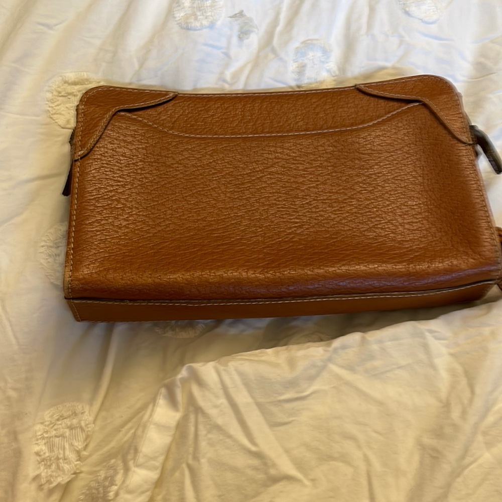 Kenzo paris toiletry bag travel bag or makeup bag brown leather amazing classic